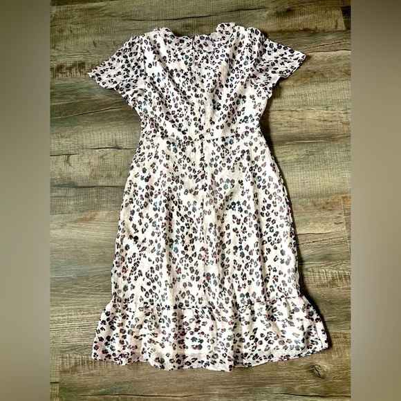 NWT JACQUI E Dress Leopard Cheetah 10 Animal Print Black Pink White Office - Picture 3 of 4